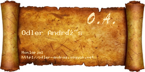 Odler András névjegykártya